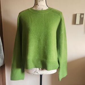 CeCe Vibrant Lime Crew Neck Sweater